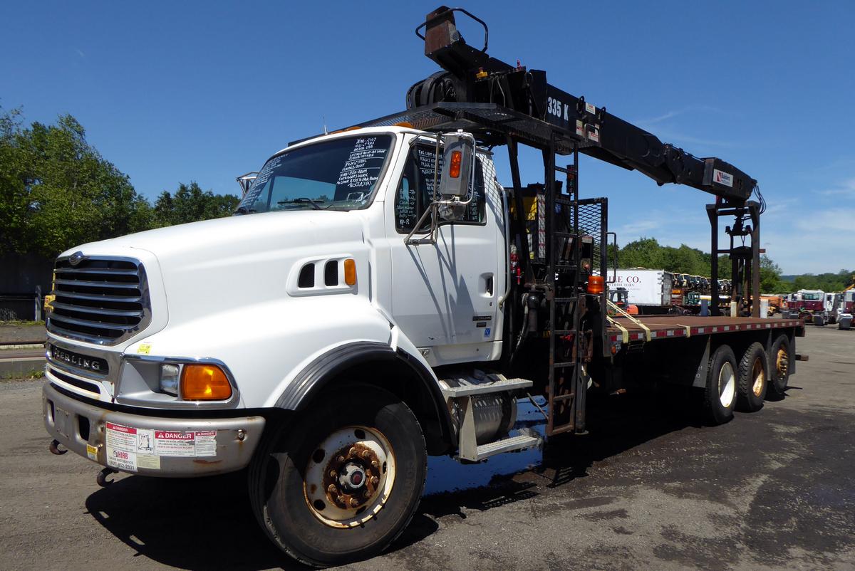 2007 Sterling LT9513 Tri Axle Flatbed Crane Truck for sale by Arthur